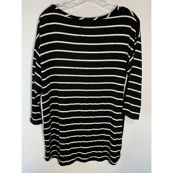Chico's Women's Striped 3/4 Dolman Sleeve Round Neck Pullover T-Shirt 8/10 P - Picture 10 of 12